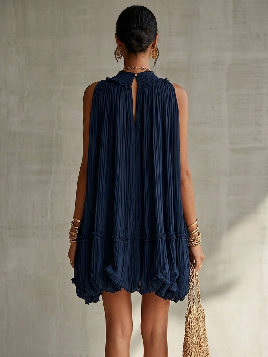 Camilla | Halter Neck Chiffon Balloon Mini Dress