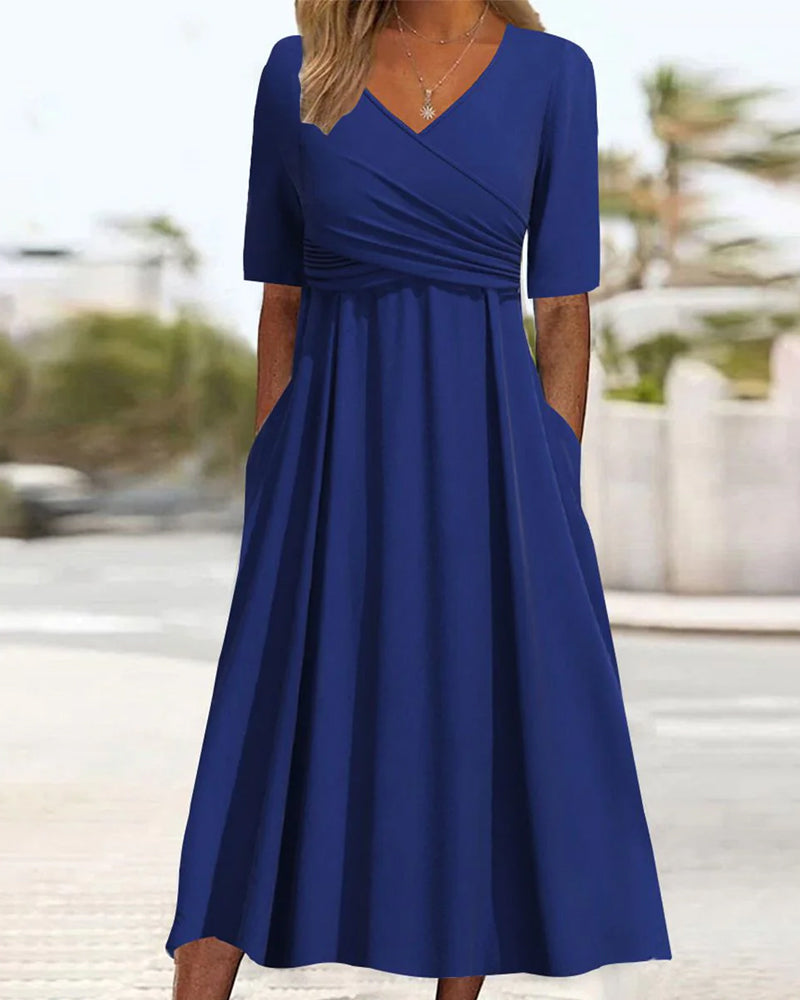 Fern | Crossover Dress with Short Sleeves.