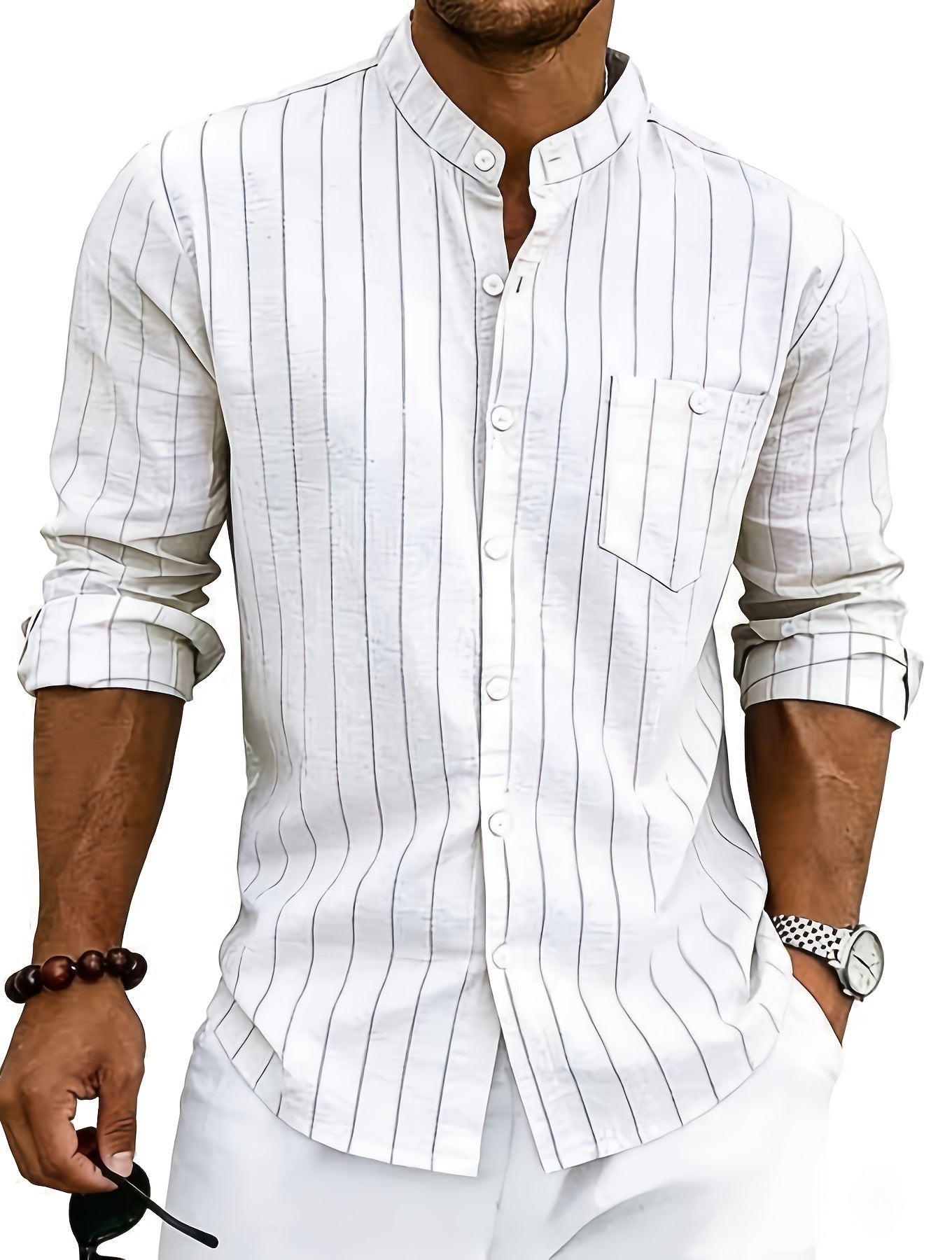 Auden | Men's Retro Striped Linen Shirt