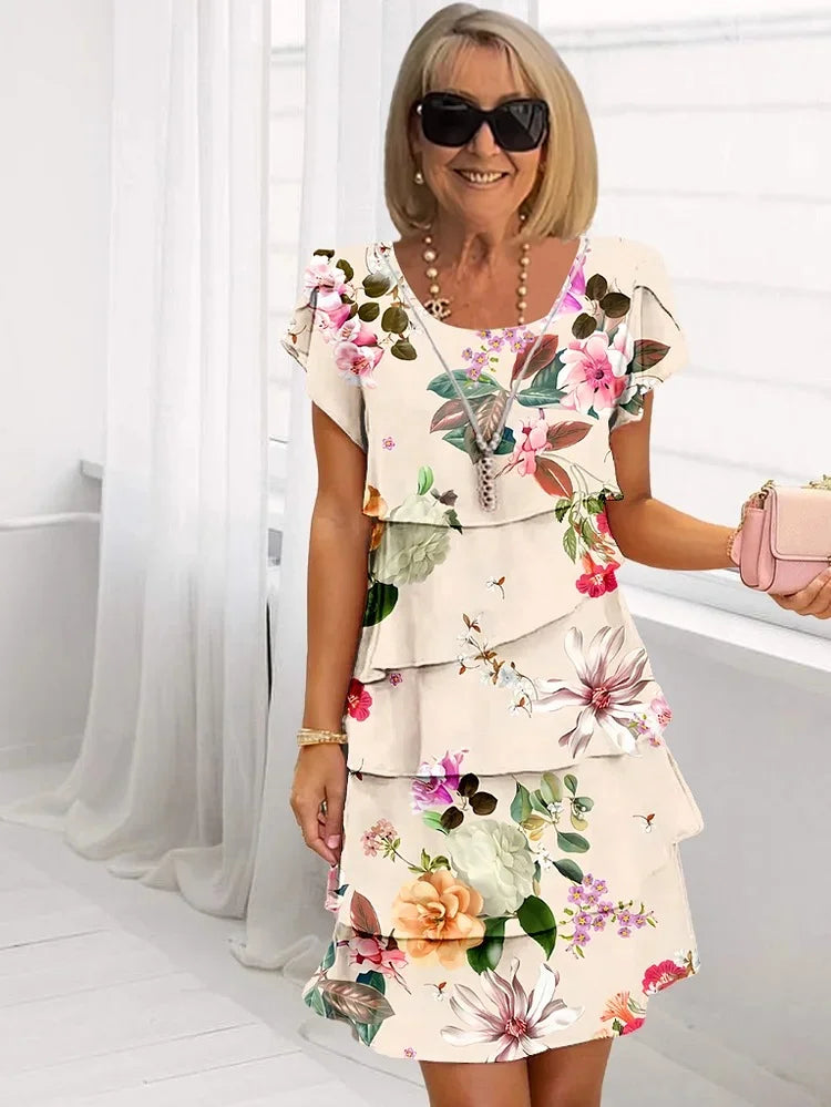 Denver | Pleated Ruffled Floral Dress