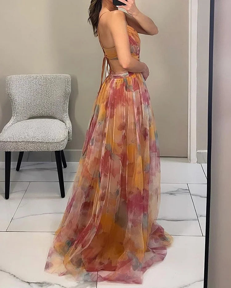 Maeve | Elegant Halter Print Dress