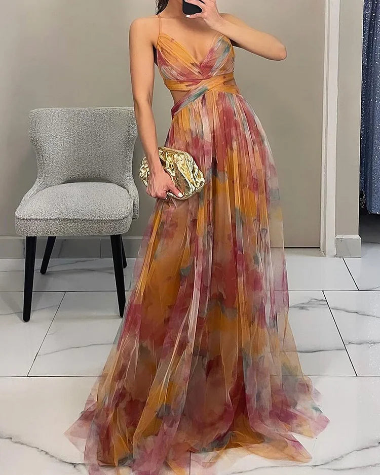 Maeve | Elegant Halter Print Dress