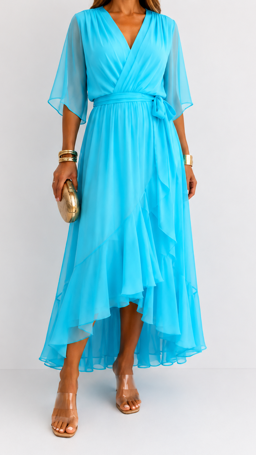 Isabelle™ | Elegant Chiffon Wrap Maxi Dress