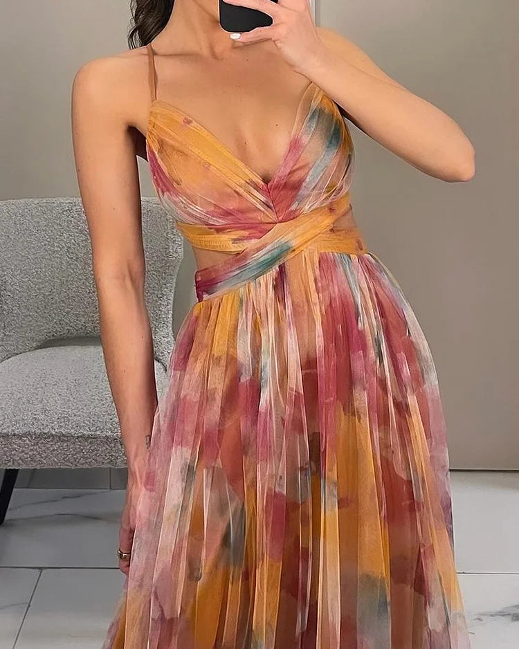 Maeve | Elegant Halter Print Dress