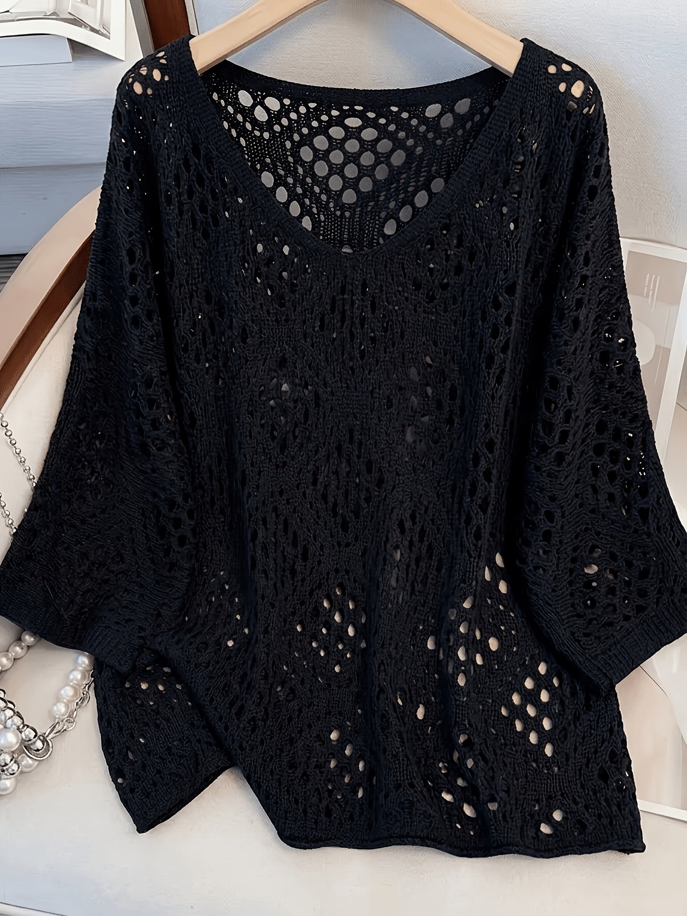 Edith™ | Open-Knit V-Neck Jumper