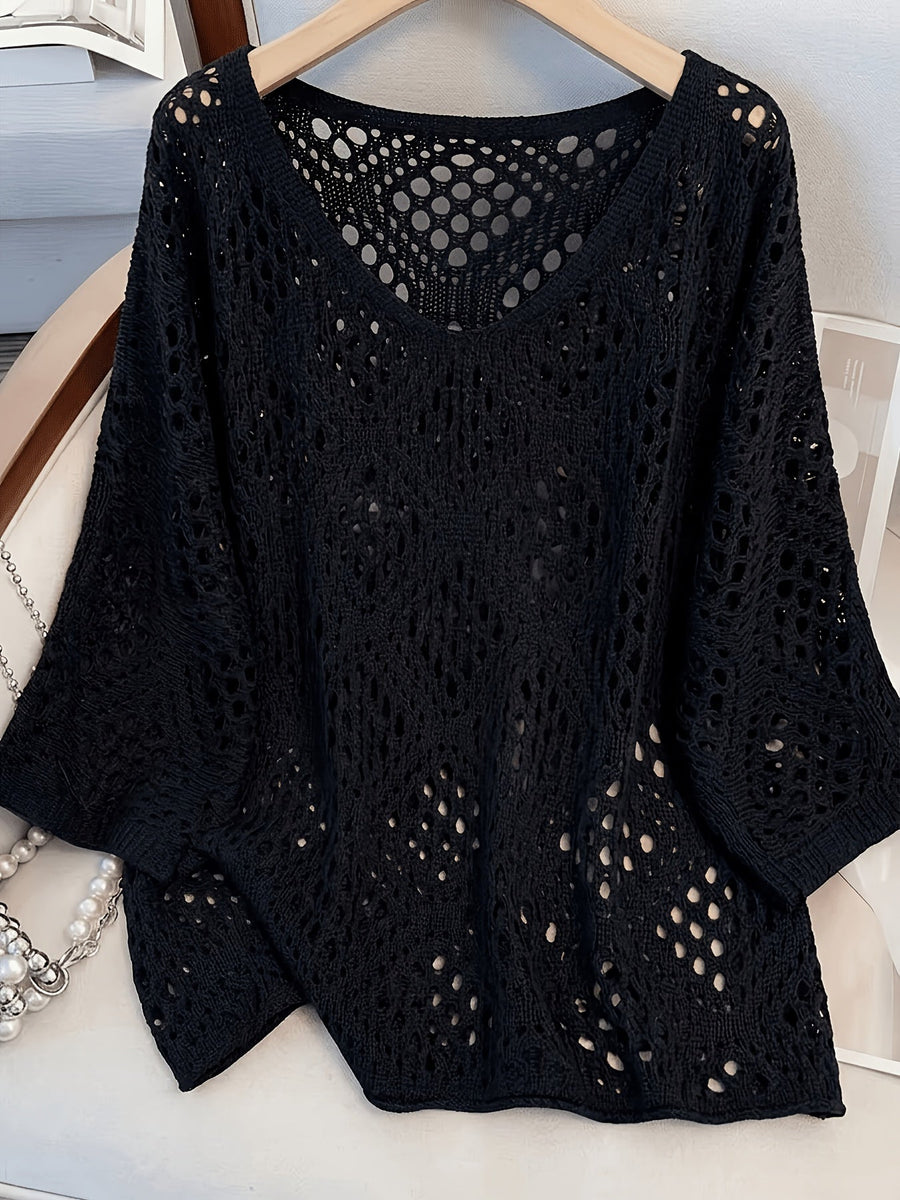 Edith™ | Open-Knit V-Neck Jumper