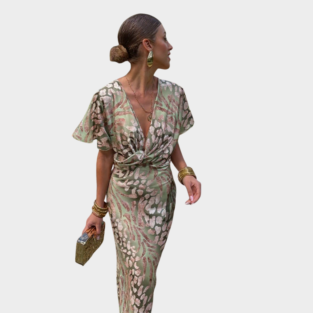 CLARANDRA - COPPER MIDI DRESS