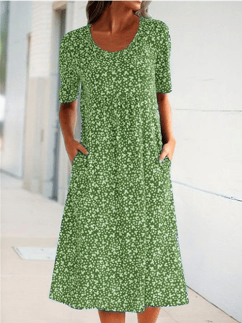 Dove | Round Neck Floral Dress