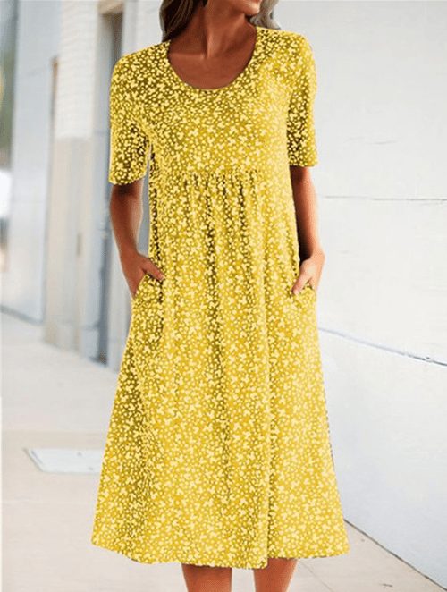 Dove | Round Neck Floral Dress