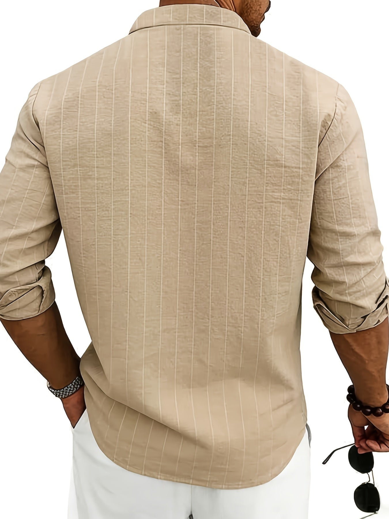 Auden | Men's Retro Striped Linen Shirt