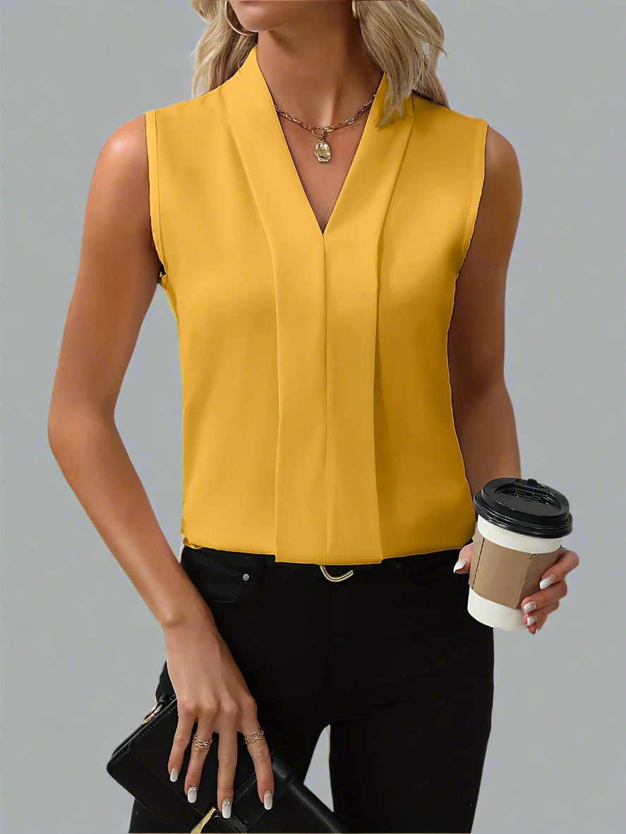 Riya | Sleeveless V-Neck Blouse