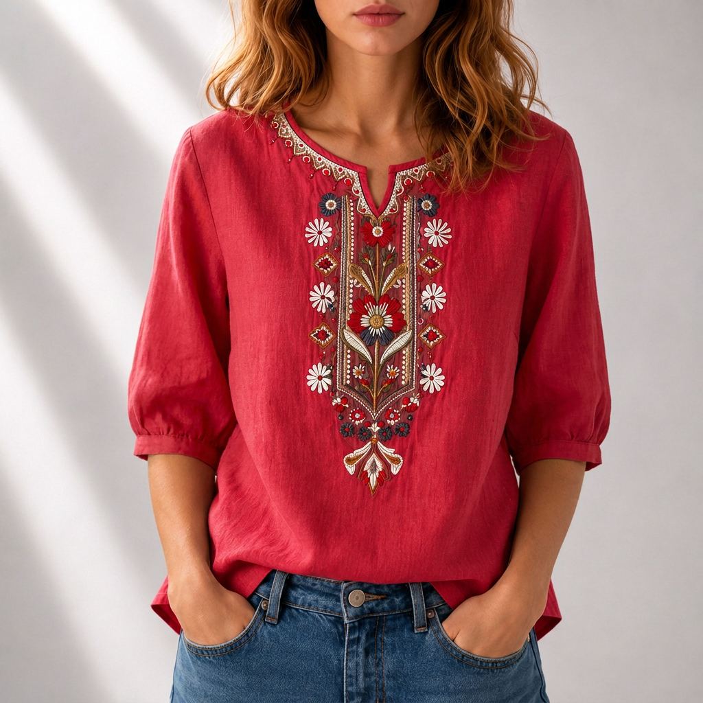 Seraphina | Floral Embroidered Blouse