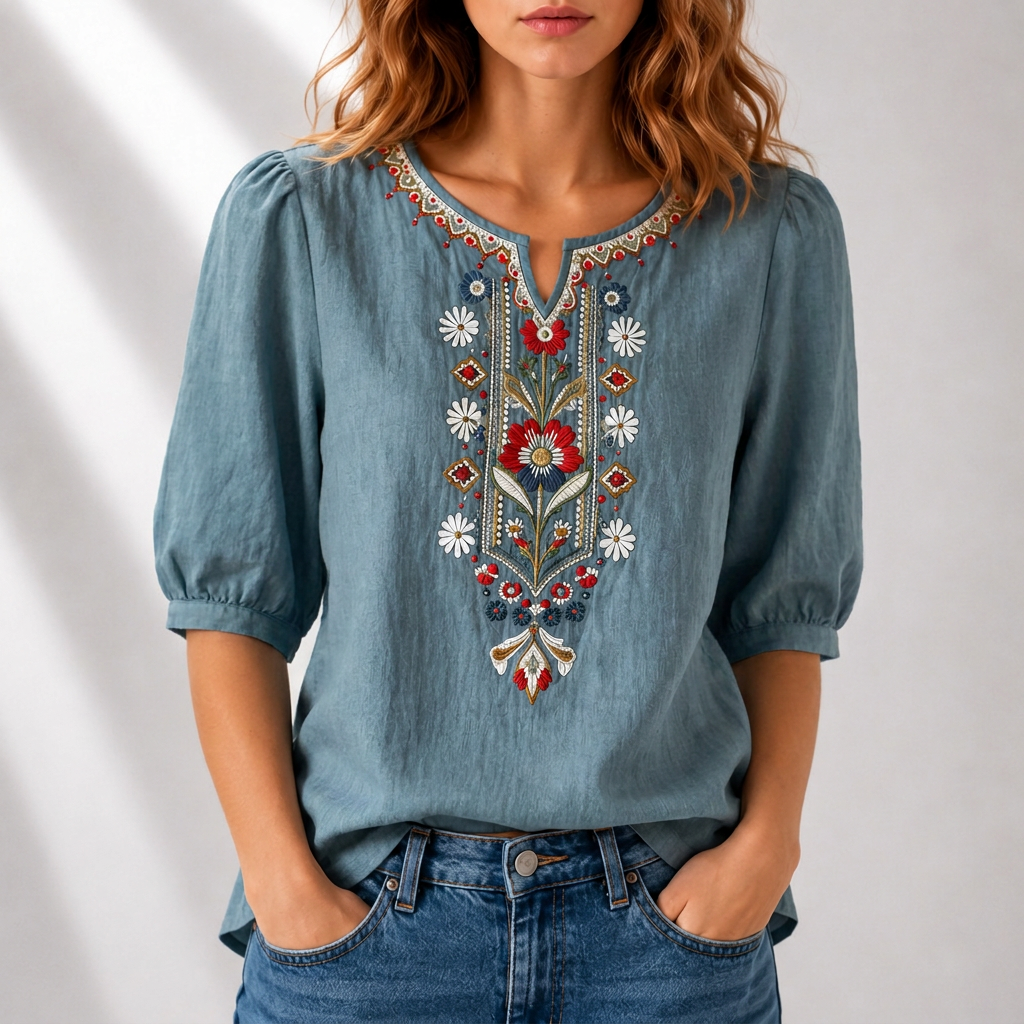 Seraphina | Floral Embroidered Blouse