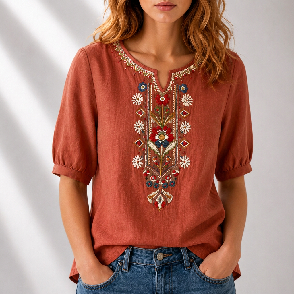 Seraphina | Floral Embroidered Blouse