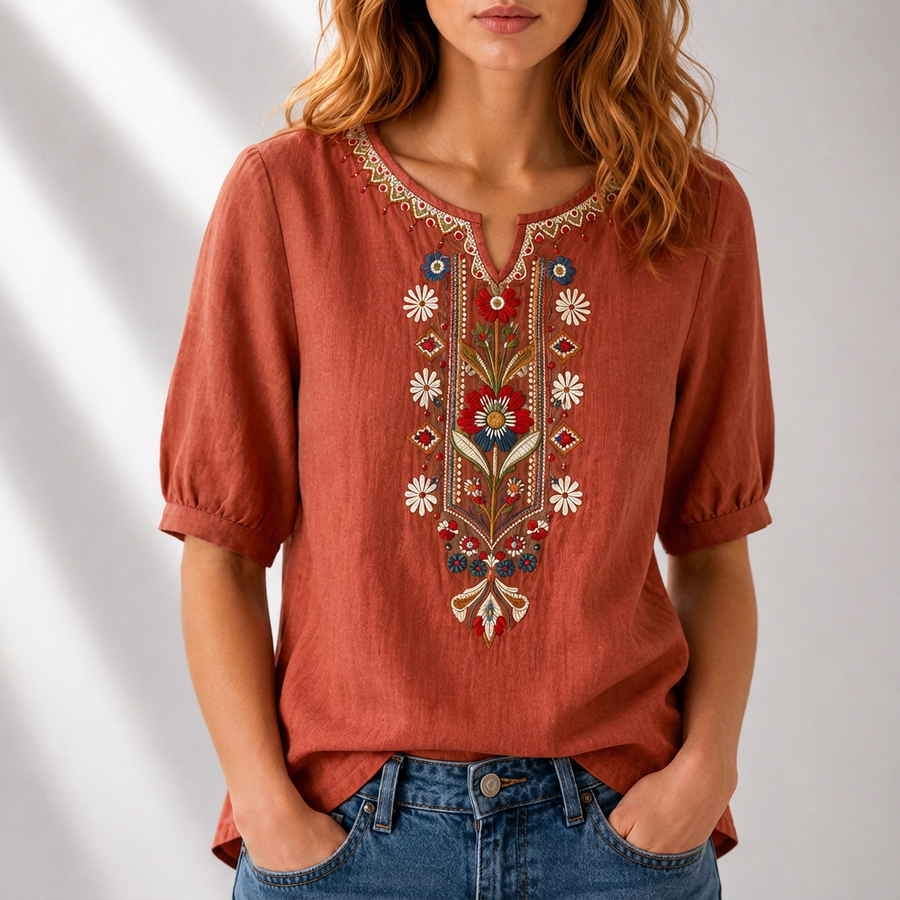 Seraphina | Floral Embroidered Blouse