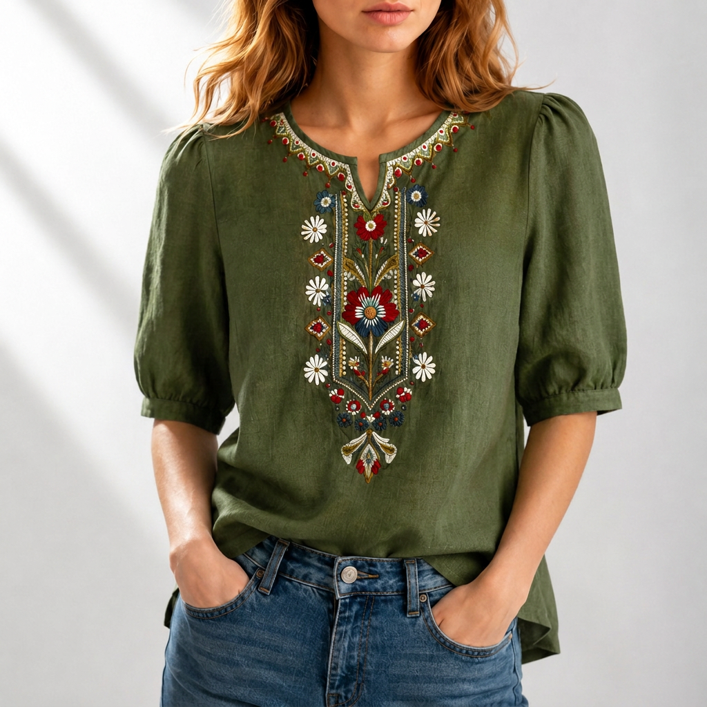 Seraphina | Floral Embroidered Blouse