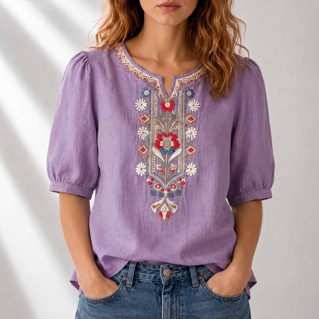 Seraphina | Floral Embroidered Blouse
