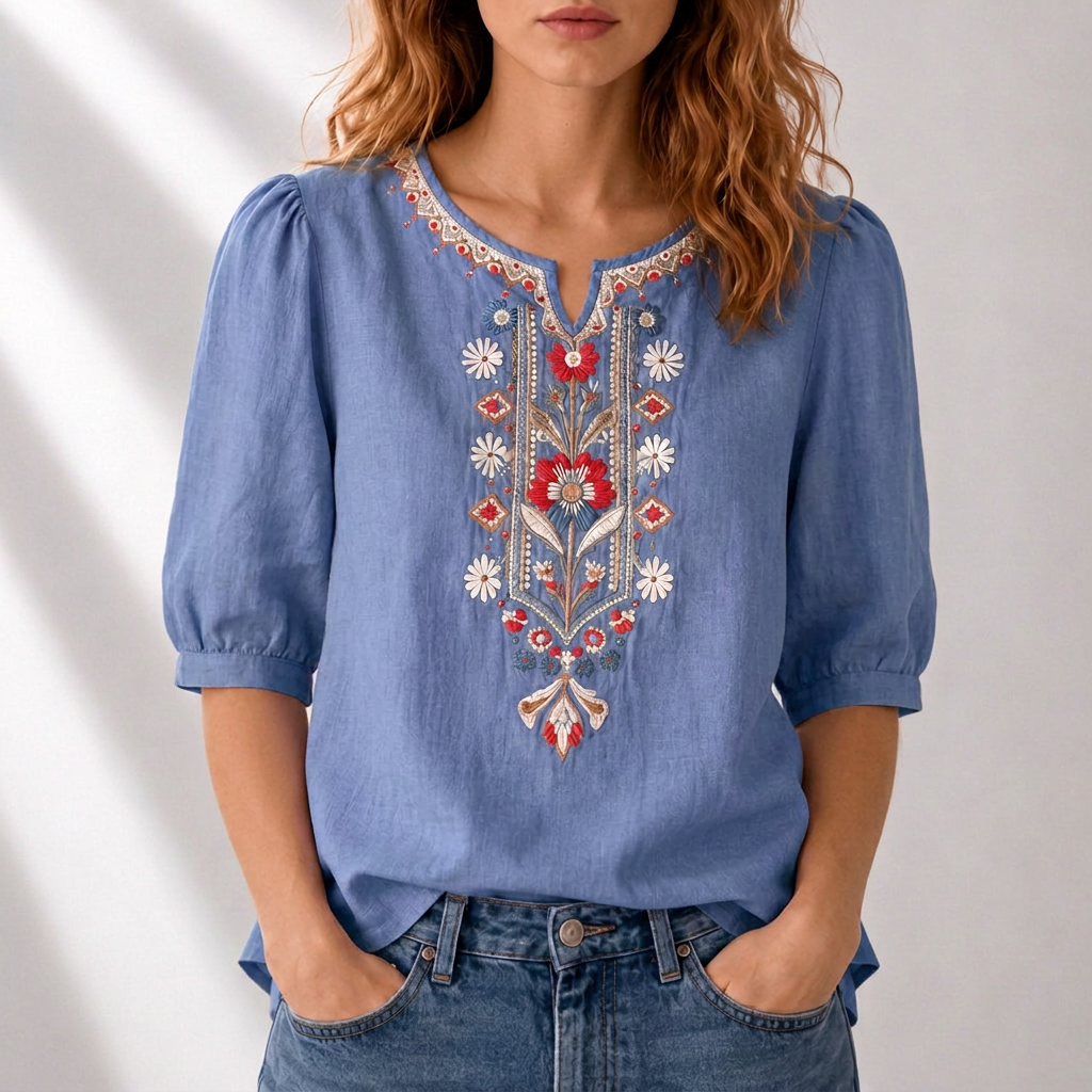 Seraphina | Floral Embroidered Blouse
