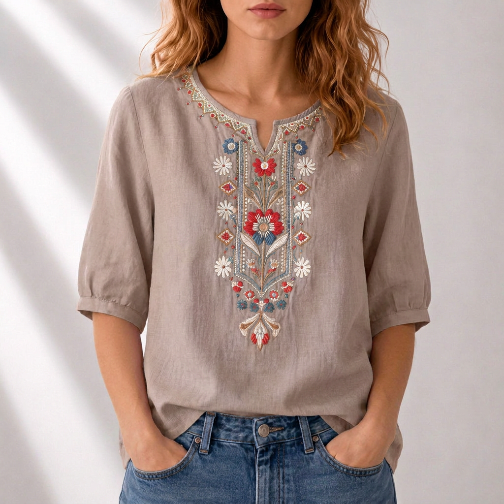 Seraphina | Floral Embroidered Blouse