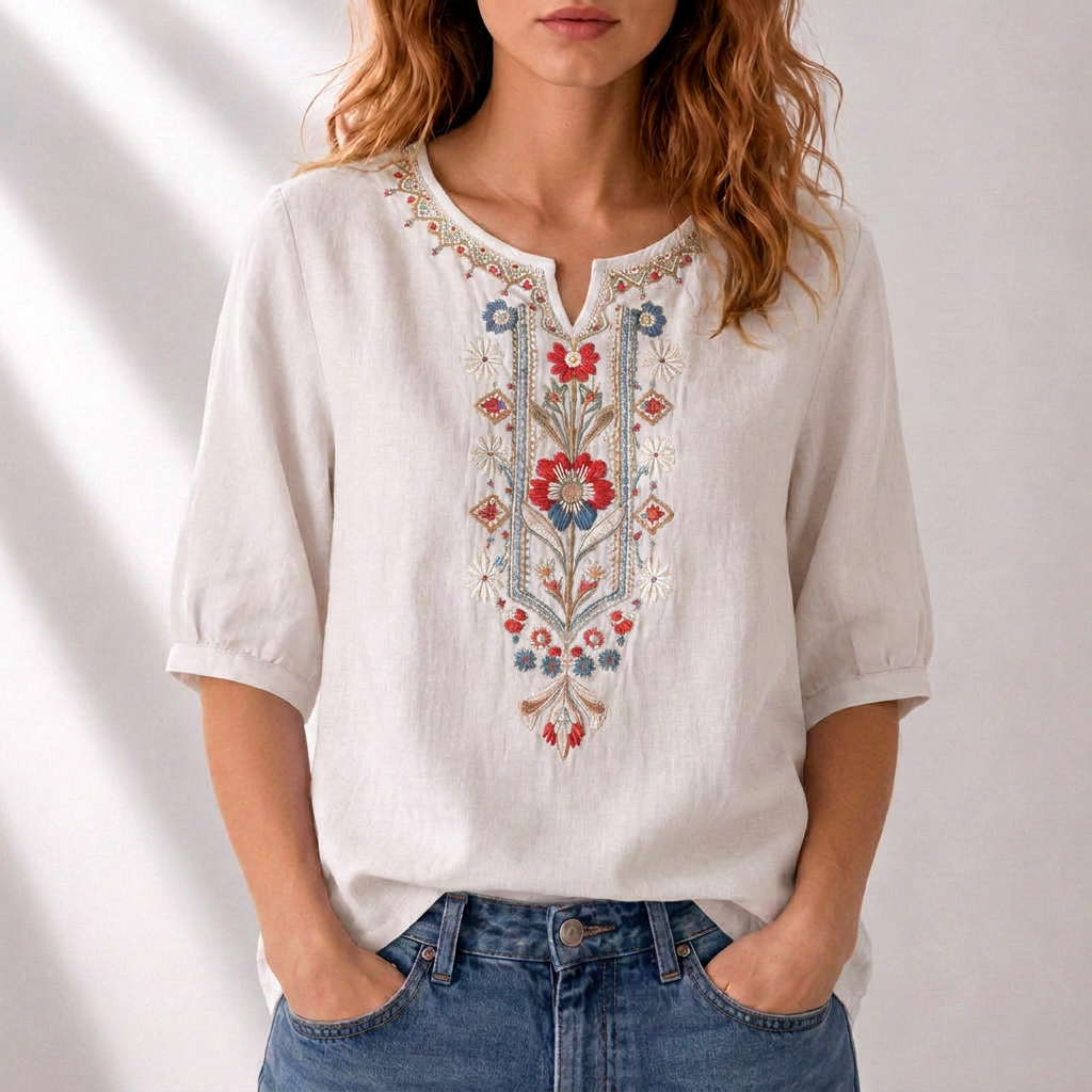 Seraphina | Floral Embroidered Blouse