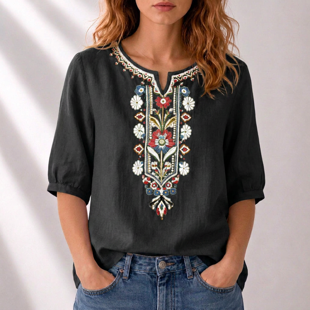 Seraphina | Floral Embroidered Blouse
