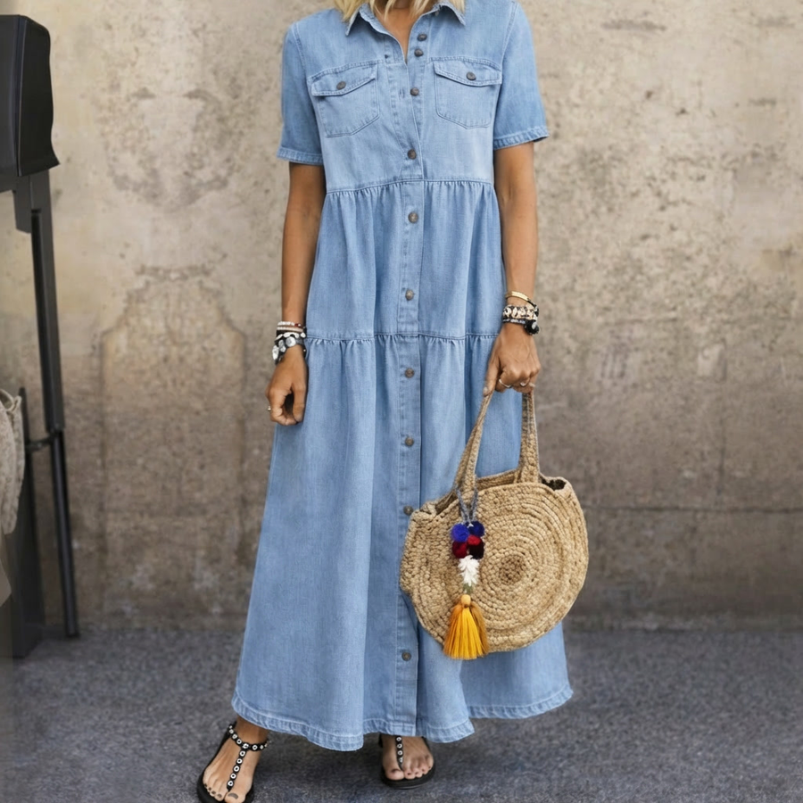 SERAPHINA | BUTTON-FRONT MIDI DRESS