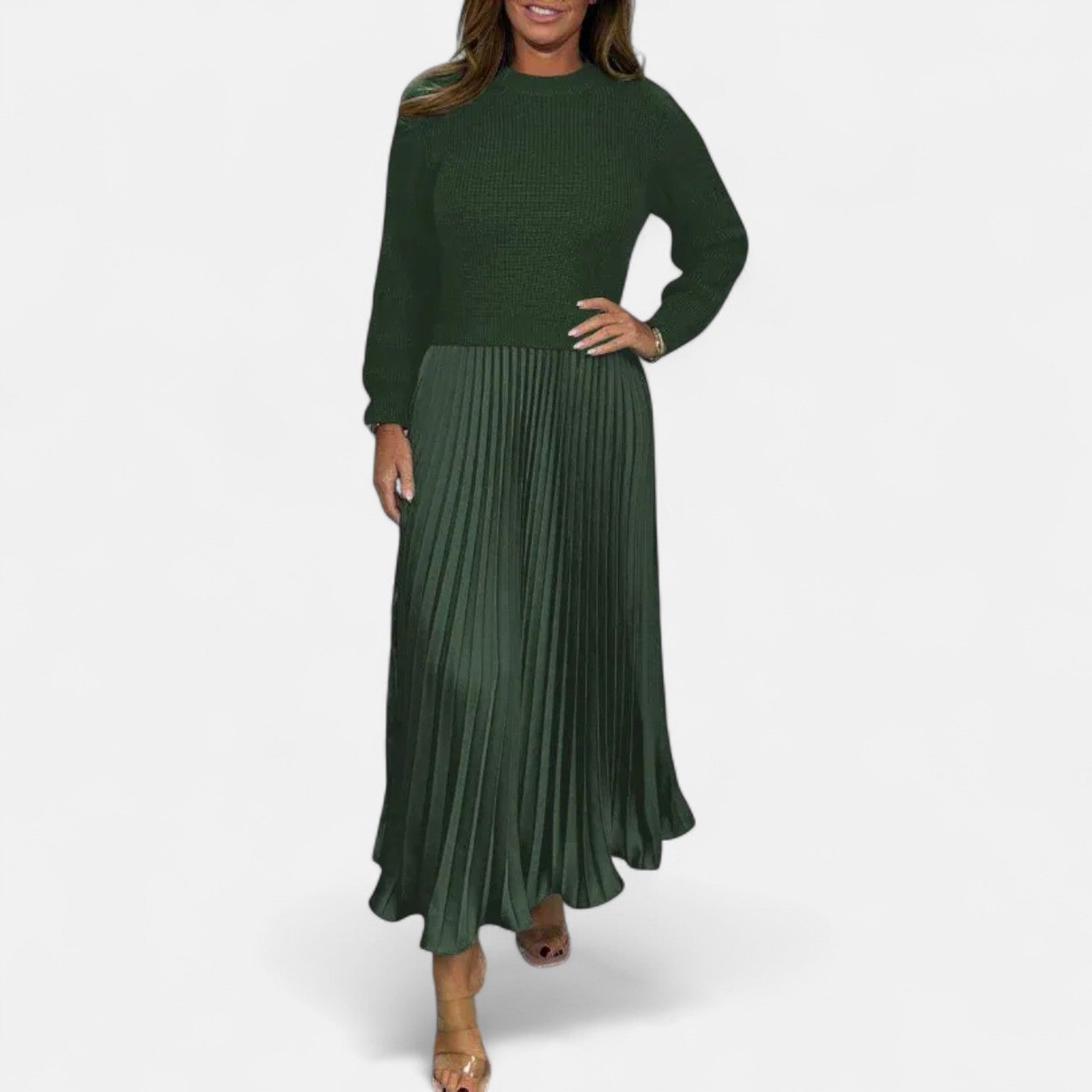 Karlee | Maxi Dress with Sweater and Pleated Skirt