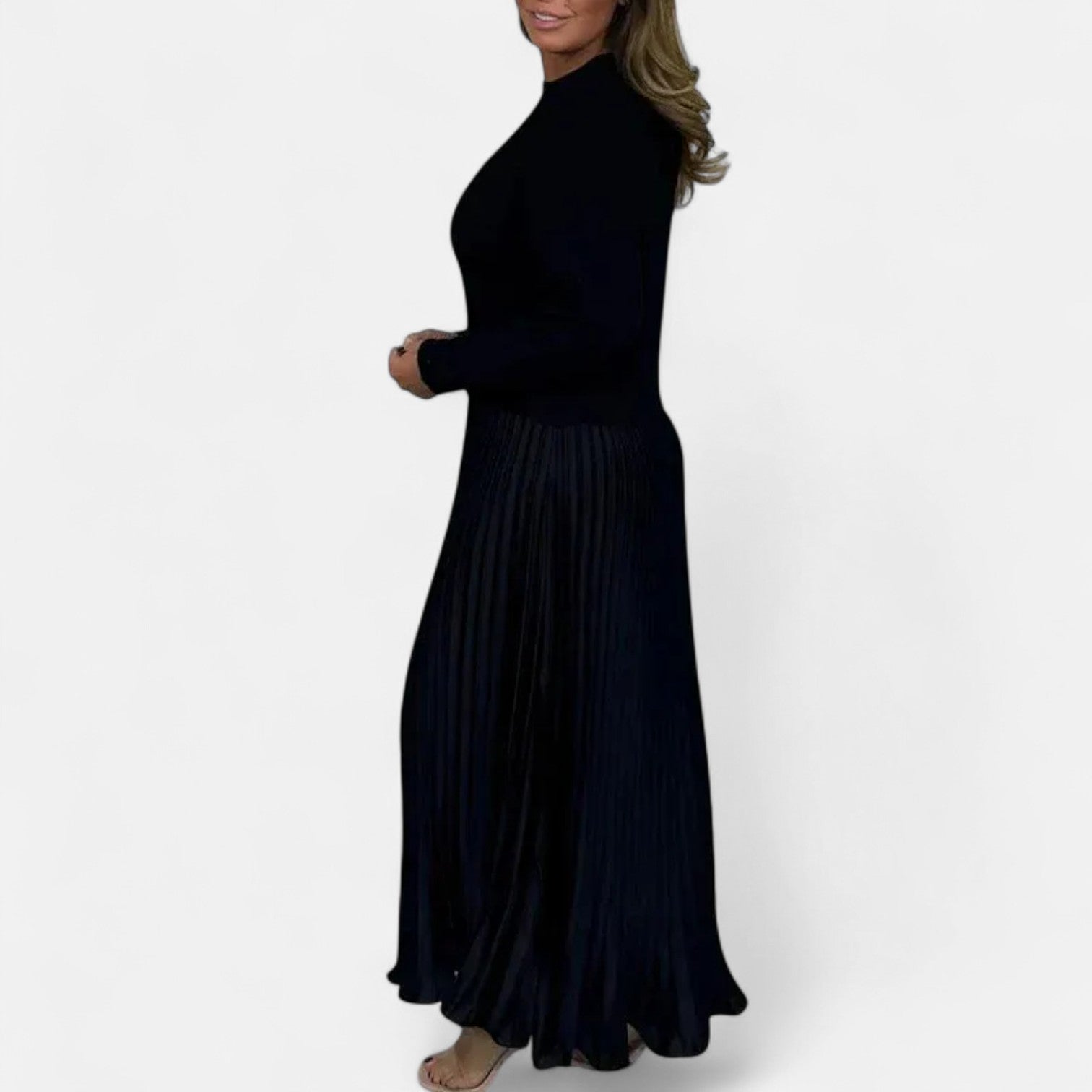 Karlee | Maxi Dress with Sweater and Pleated Skirt
