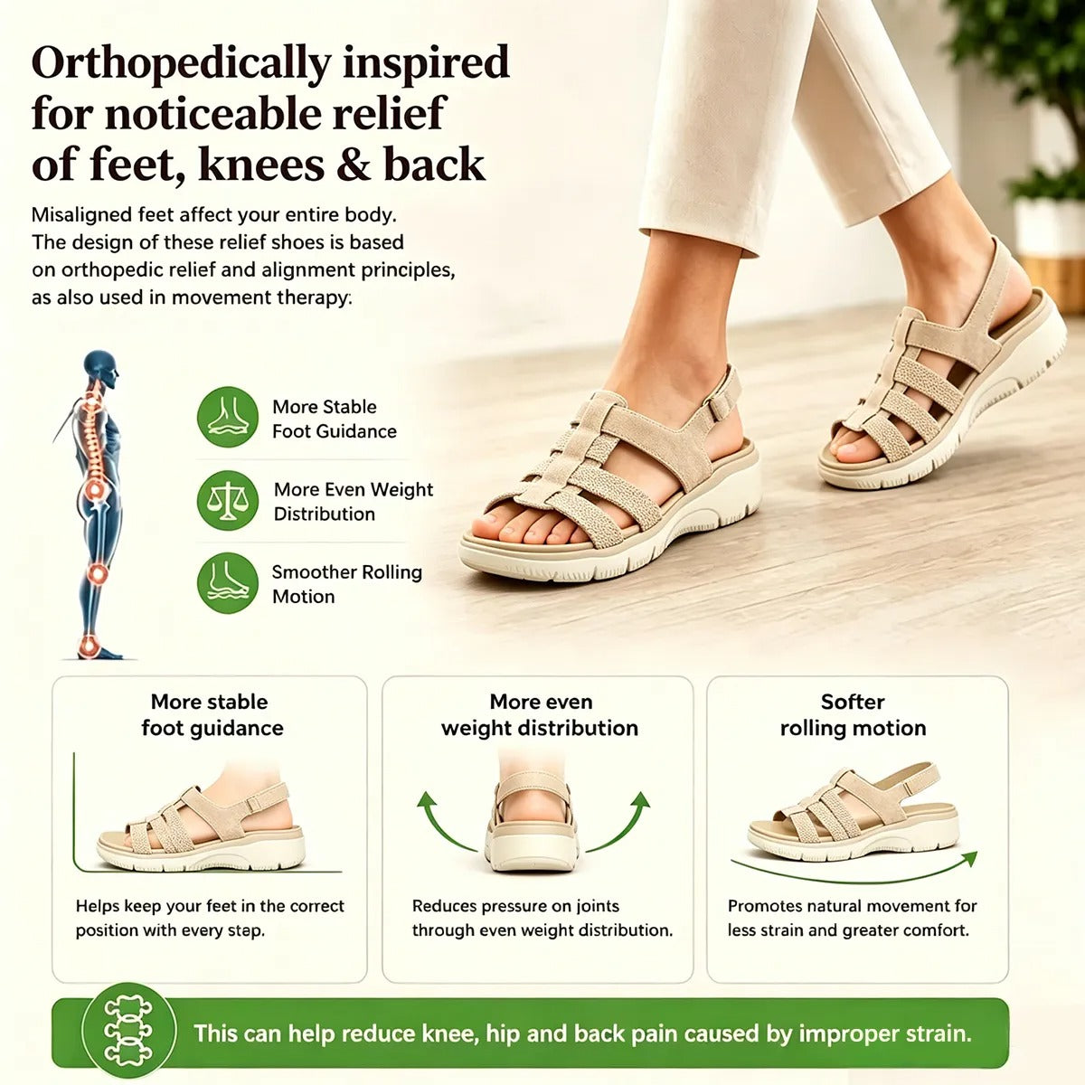 Ava- Women's Comfortable Wedge Orthopaedic Sandals