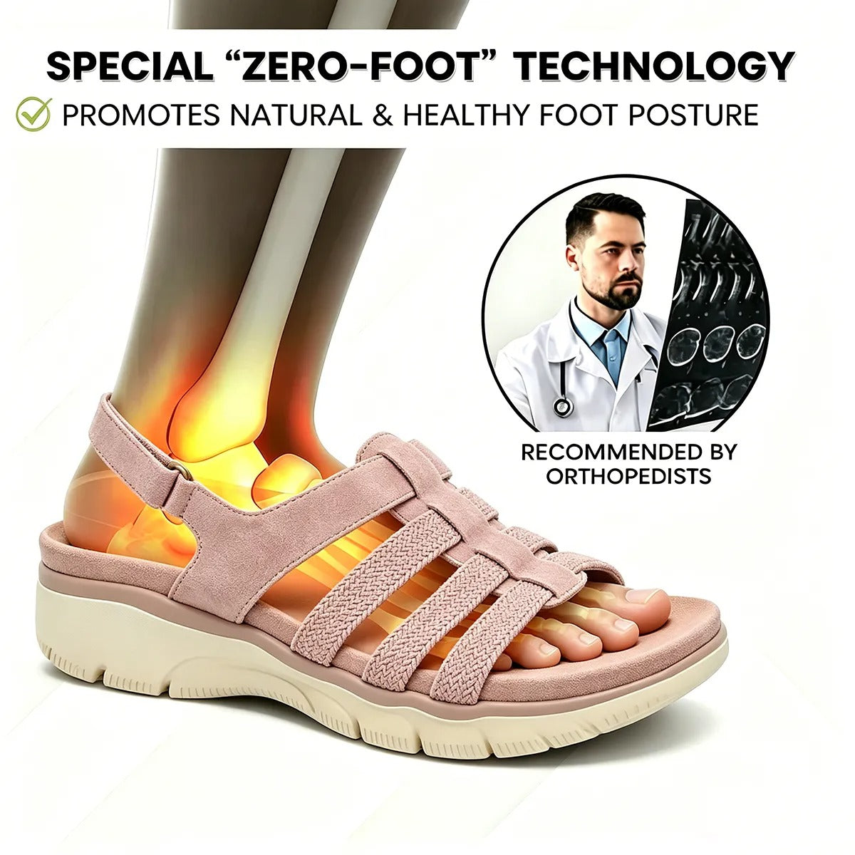 Ava- Women's Comfortable Wedge Orthopaedic Sandals