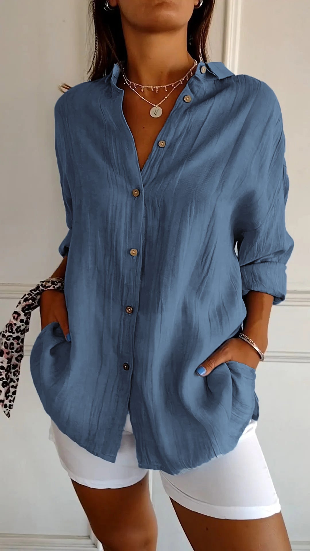 Sharon | Elegant Shirt with Pleated Style