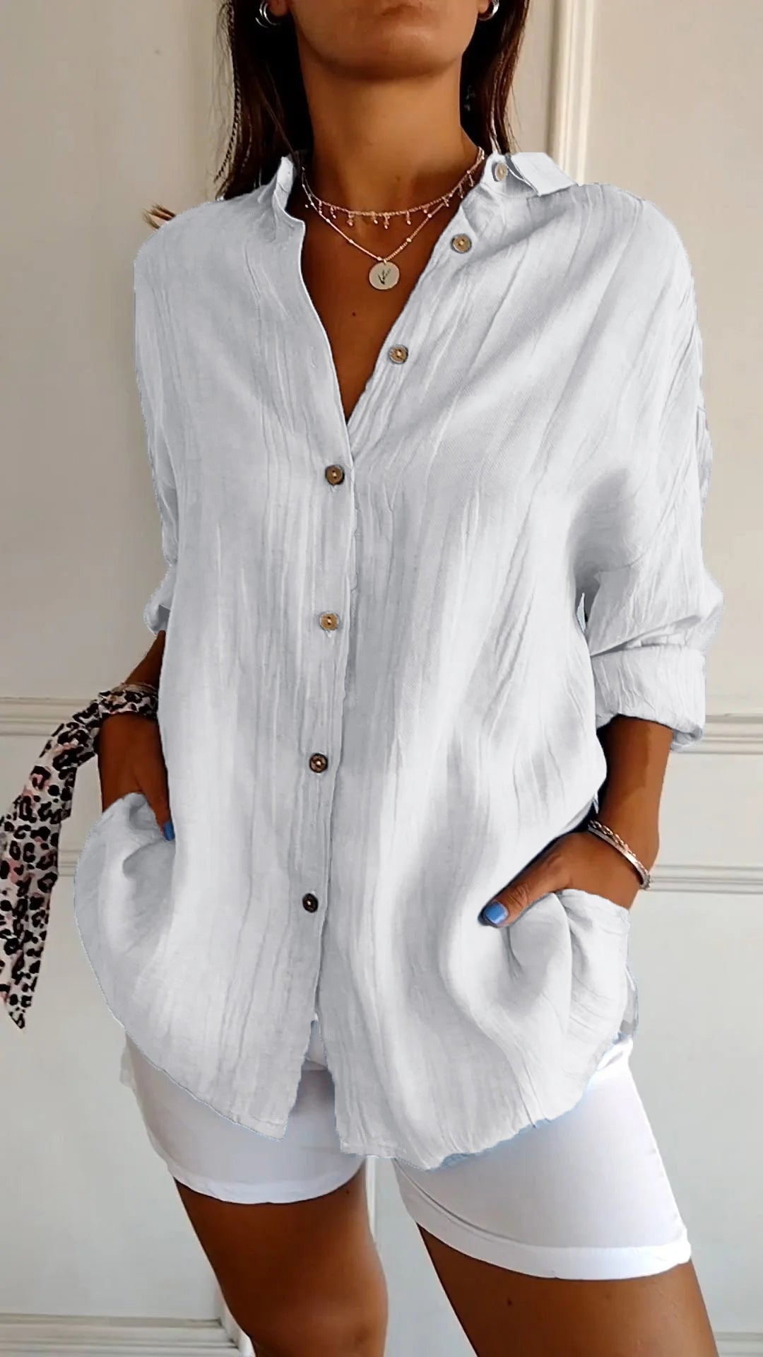 Sharon | Elegant Shirt with Pleated Style