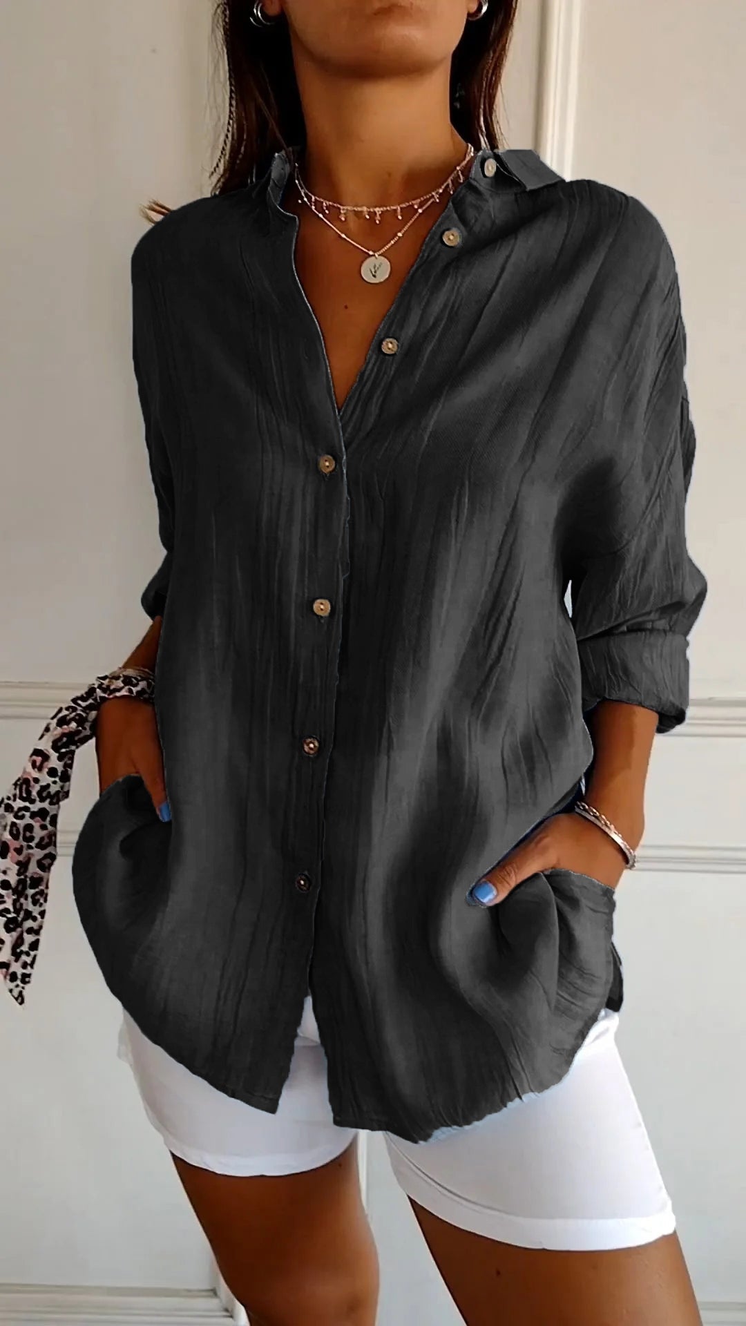 Sharon | Elegant Shirt with Pleated Style
