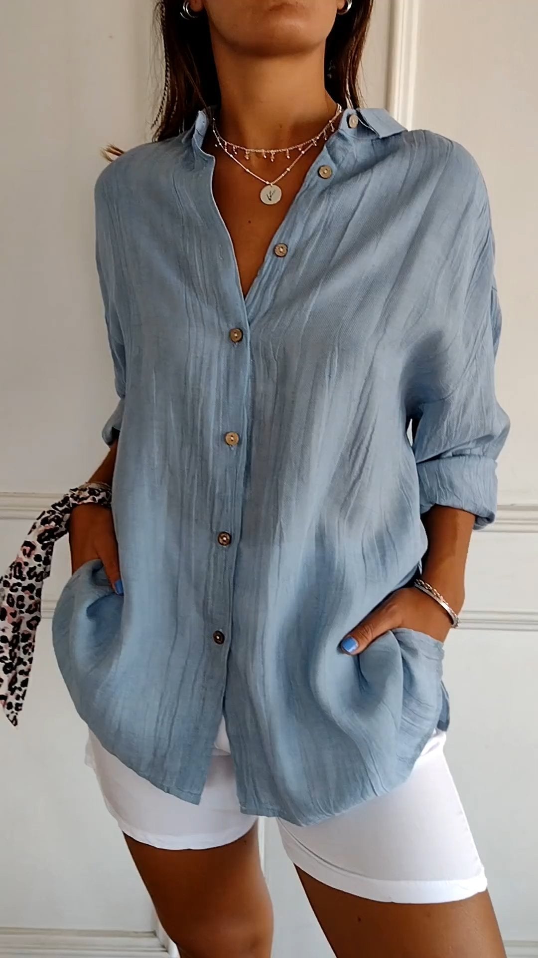 Sharon | Elegant Shirt with Pleated Style