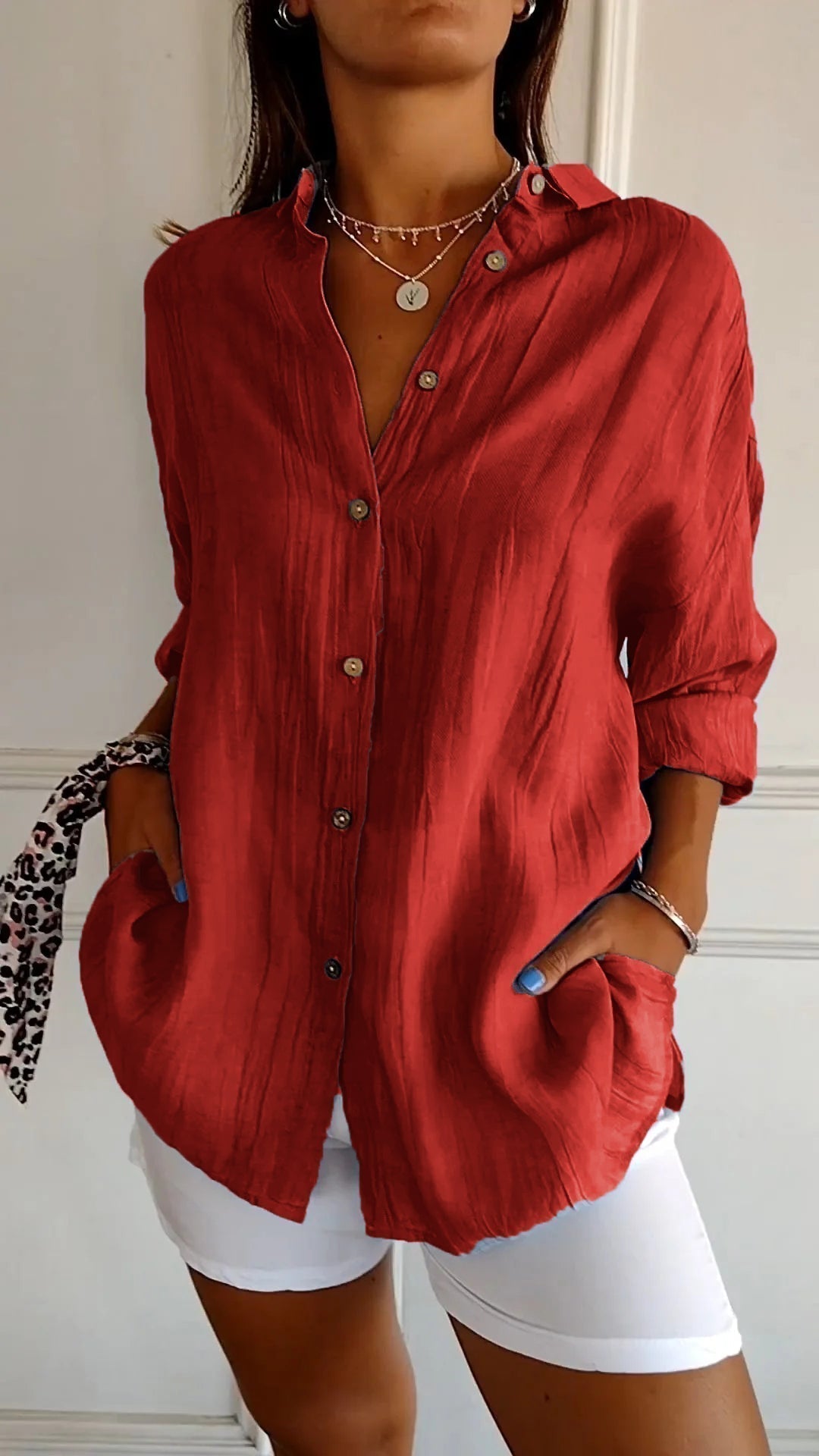 Sharon | Elegant Shirt with Pleated Style