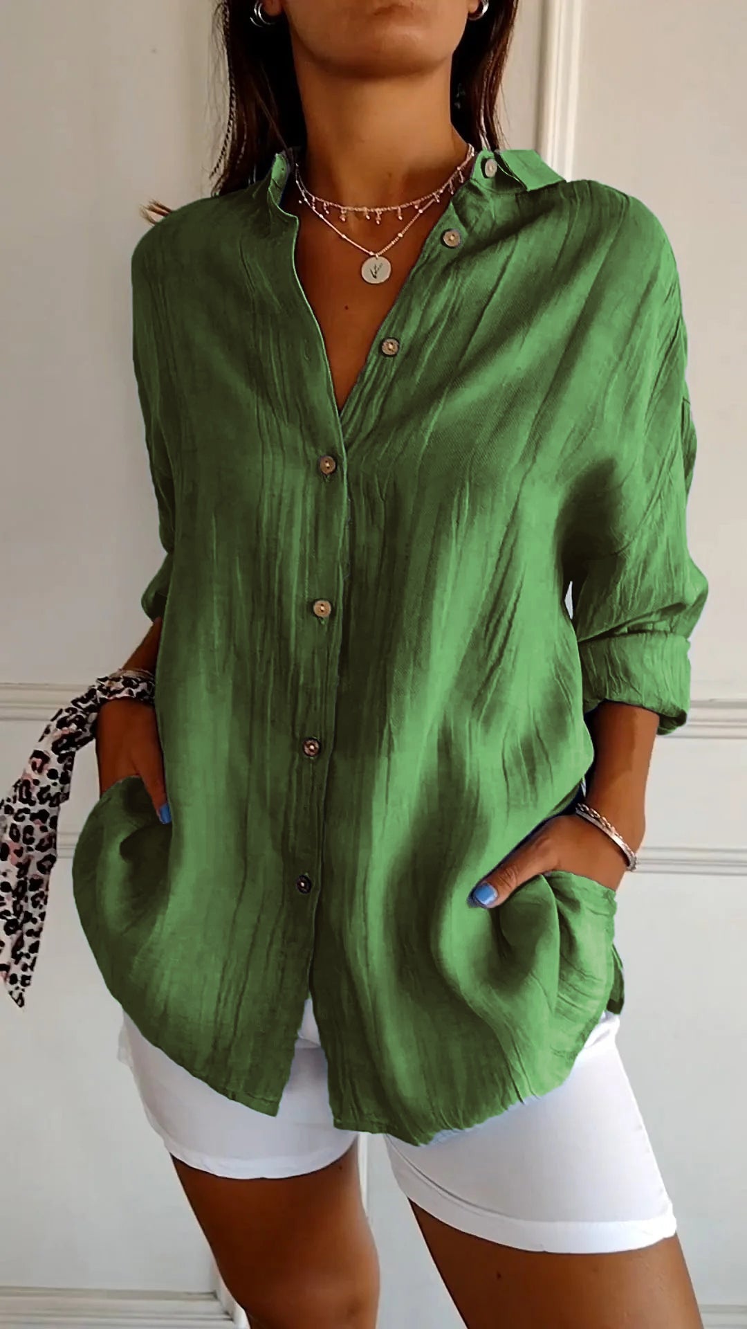 Sharon | Elegant Shirt with Pleated Style