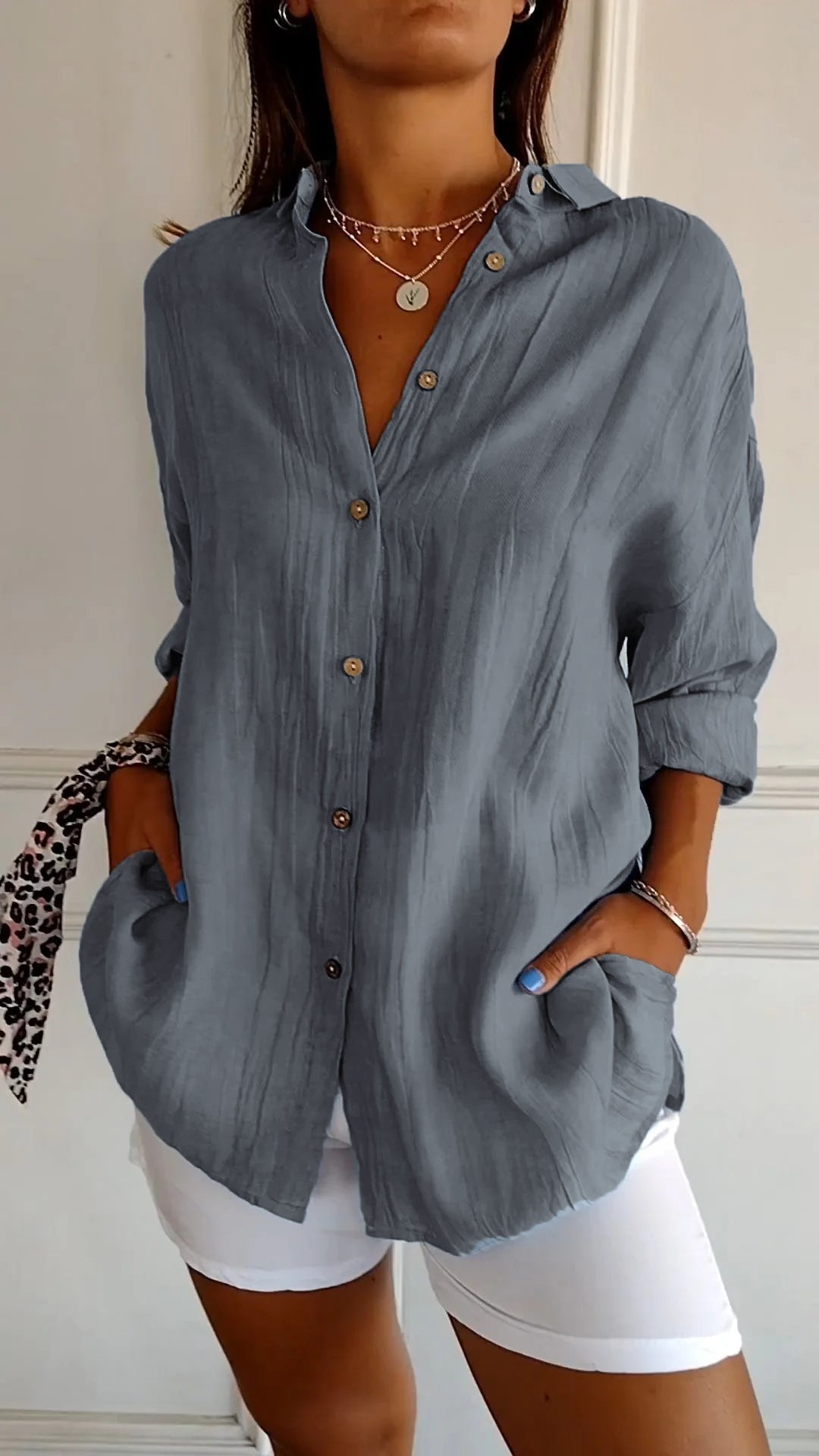 Sharon | Elegant Shirt with Pleated Style