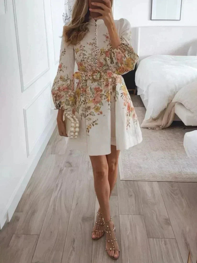 Rosalie | Printed Button-Front Mini Dress