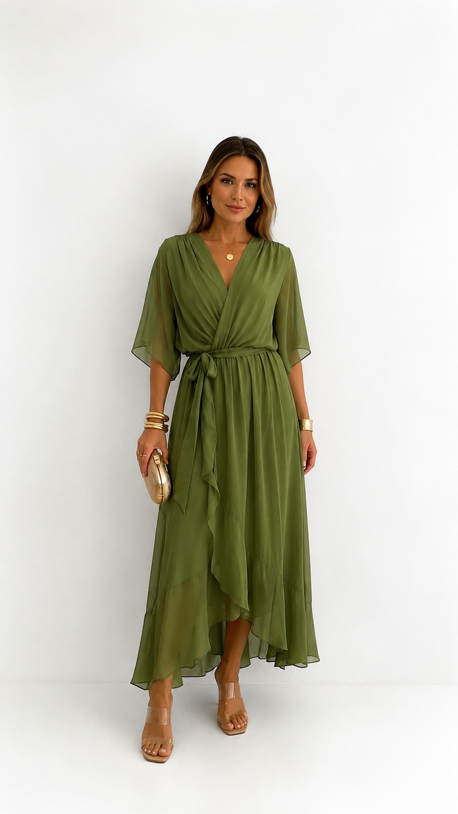 Isabelle™ | Elegant Chiffon Wrap Maxi Dress