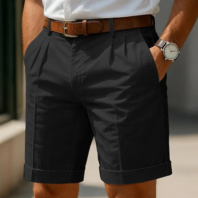 Enzo | Luxury Pleated Summer Bermuda Shorts