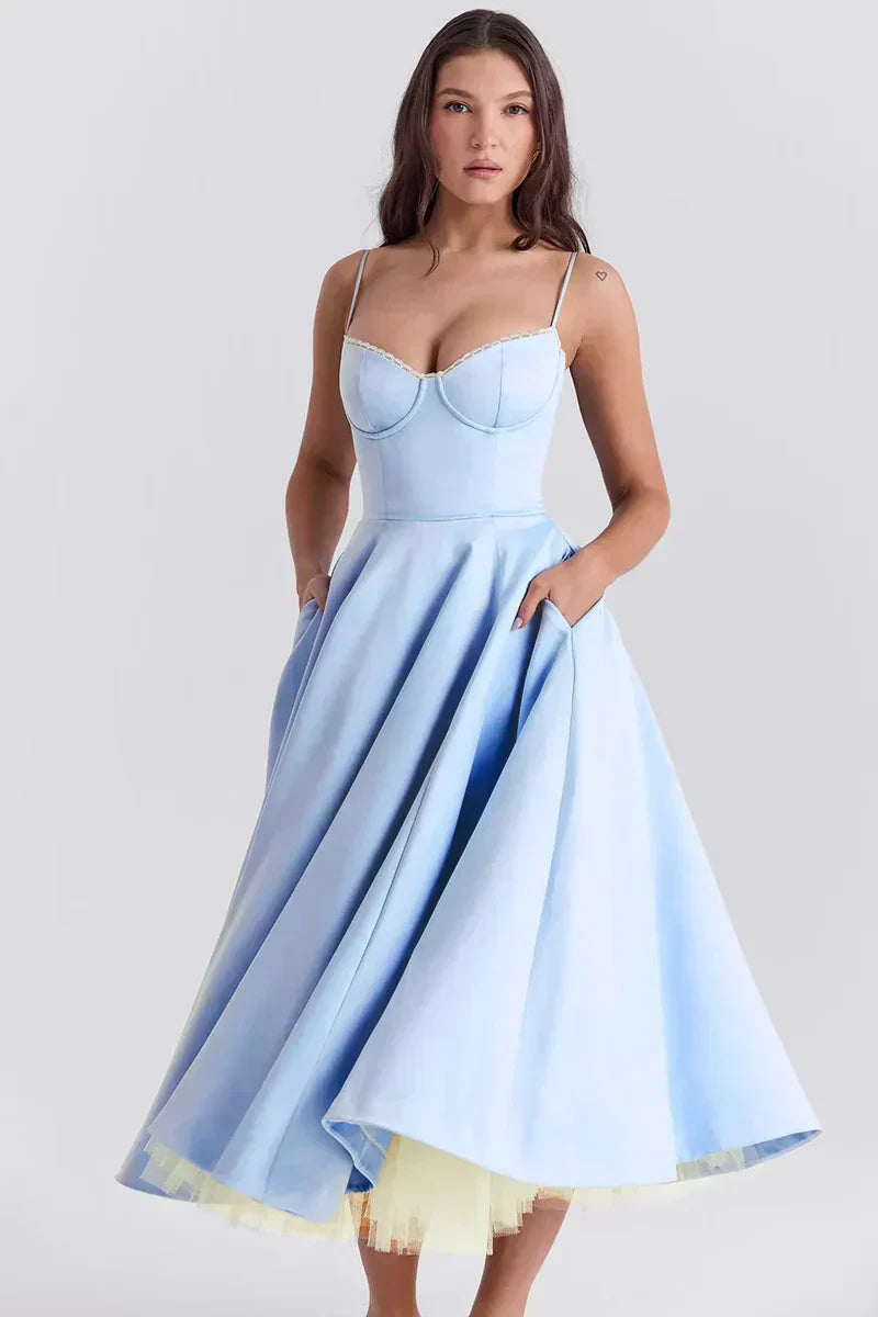 Jade | Delicate Tulle Accent Dress