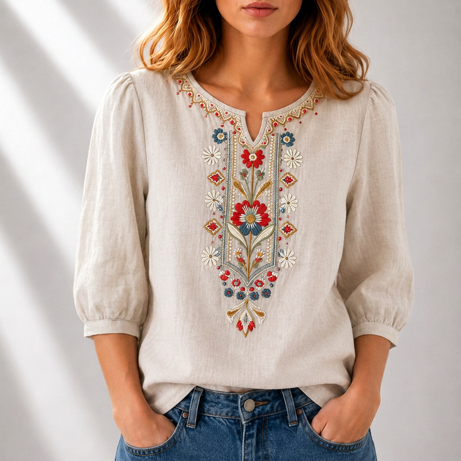Seraphina | Floral Embroidered Blouse