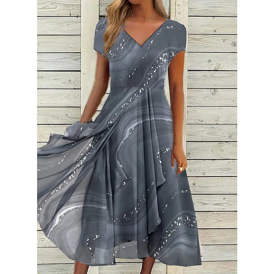 Maudie | V-Neck Midi Dress