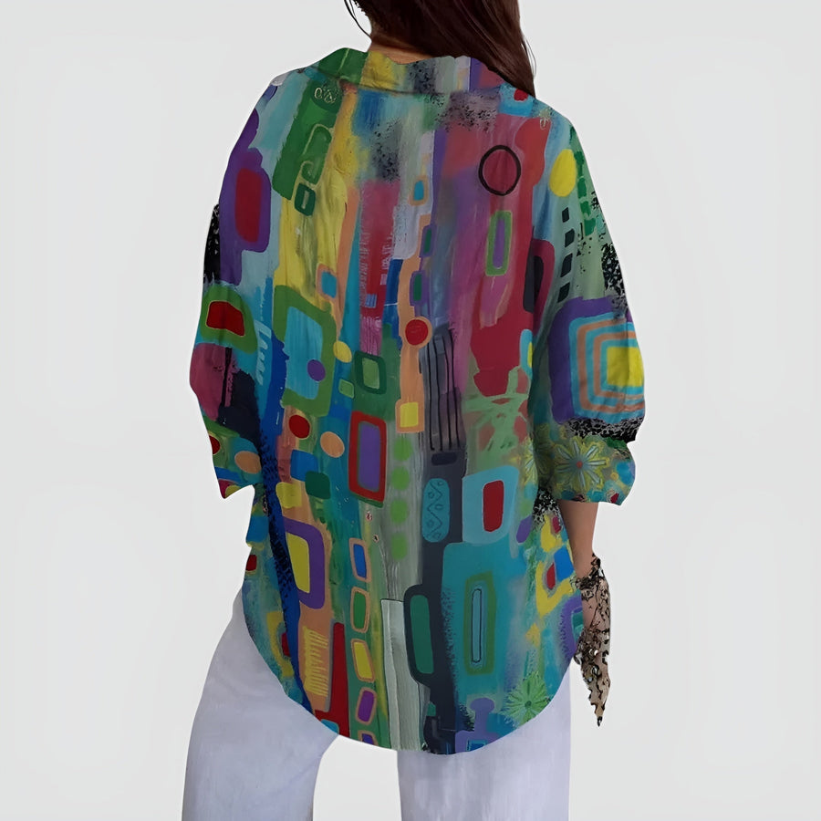 Joan | Blouse with Geometric Pattern