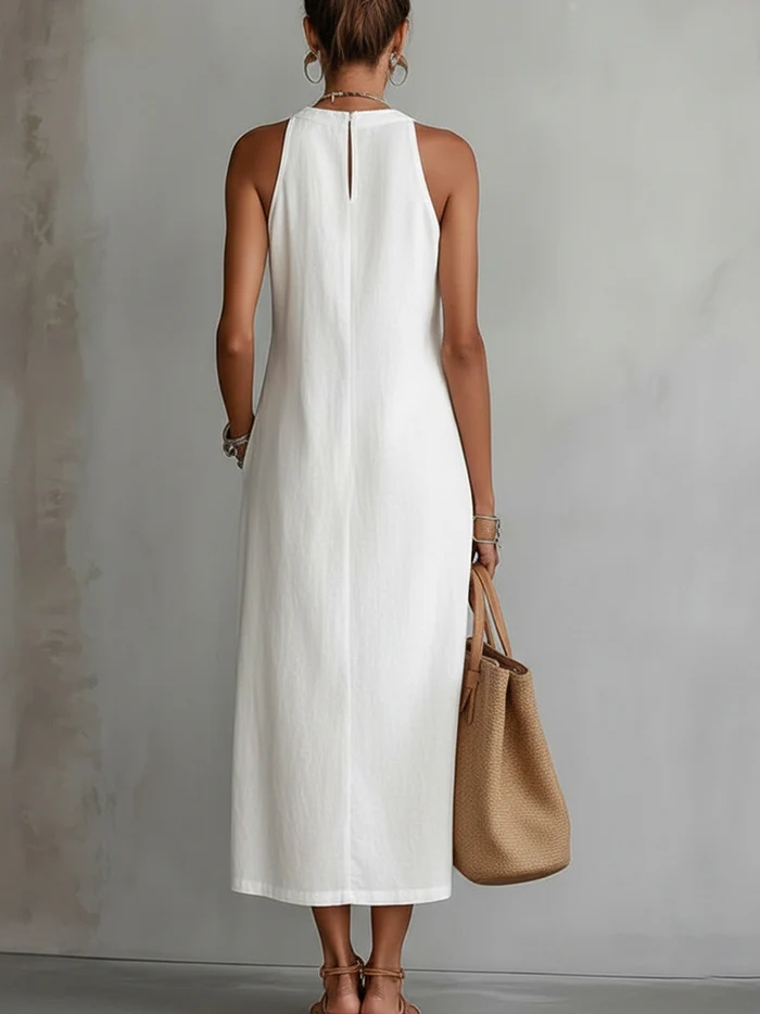Jimena | Midi Dress With a Mandarin Collar
