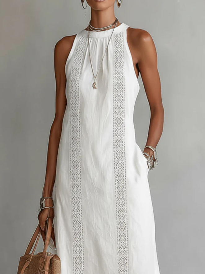 Jimena | Midi Dress With a Mandarin Collar
