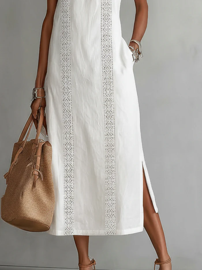 Jimena | Midi Dress With a Mandarin Collar