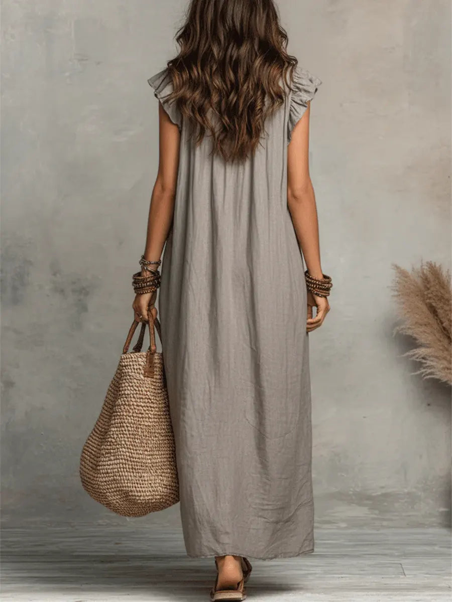 Camélia | Long Bohemian Linen & Cotton Dress