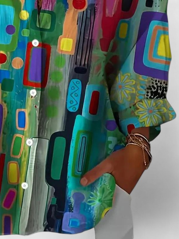 Julie | Elegant Geometric Pattern Blouse