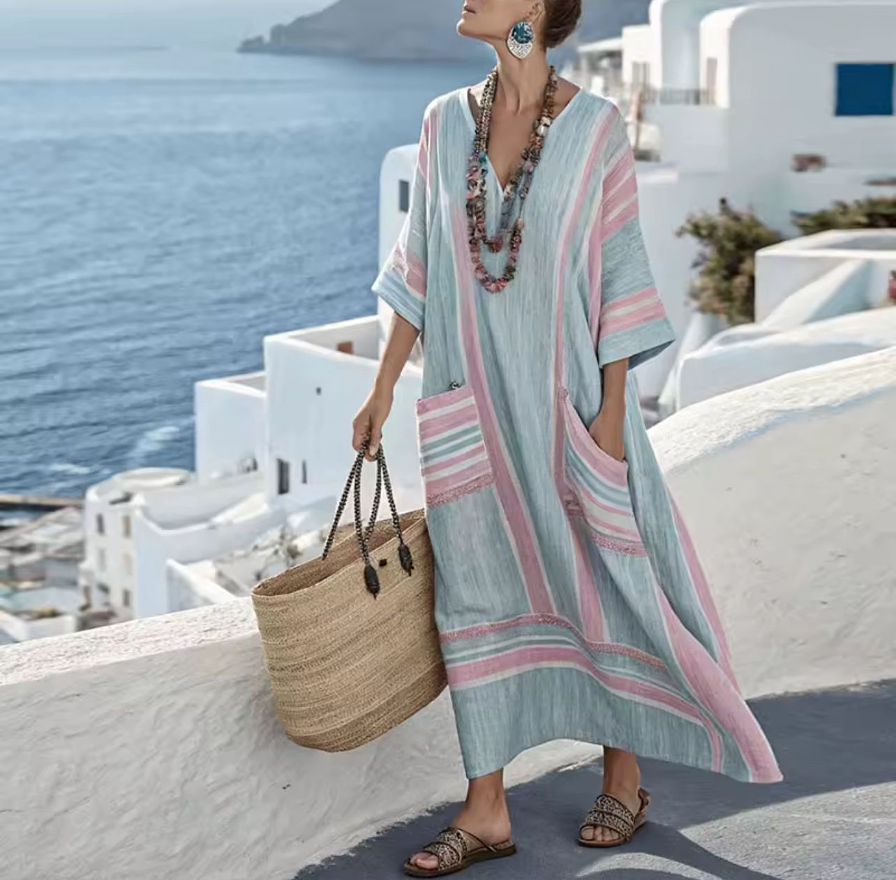 Elegant Mary | Long Strand Dress for a Stylish Summer Look